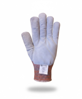 Guante Tejido Terrycloth Con Fibra Magnum Y Palma De Cuero Descarne